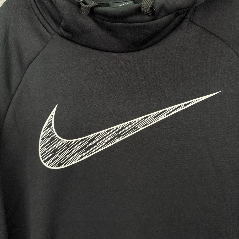 Nike Hoodie Men XL Black GFX 4 Fleece Pullover Hooded Sweatshirt Lounge Big Logo